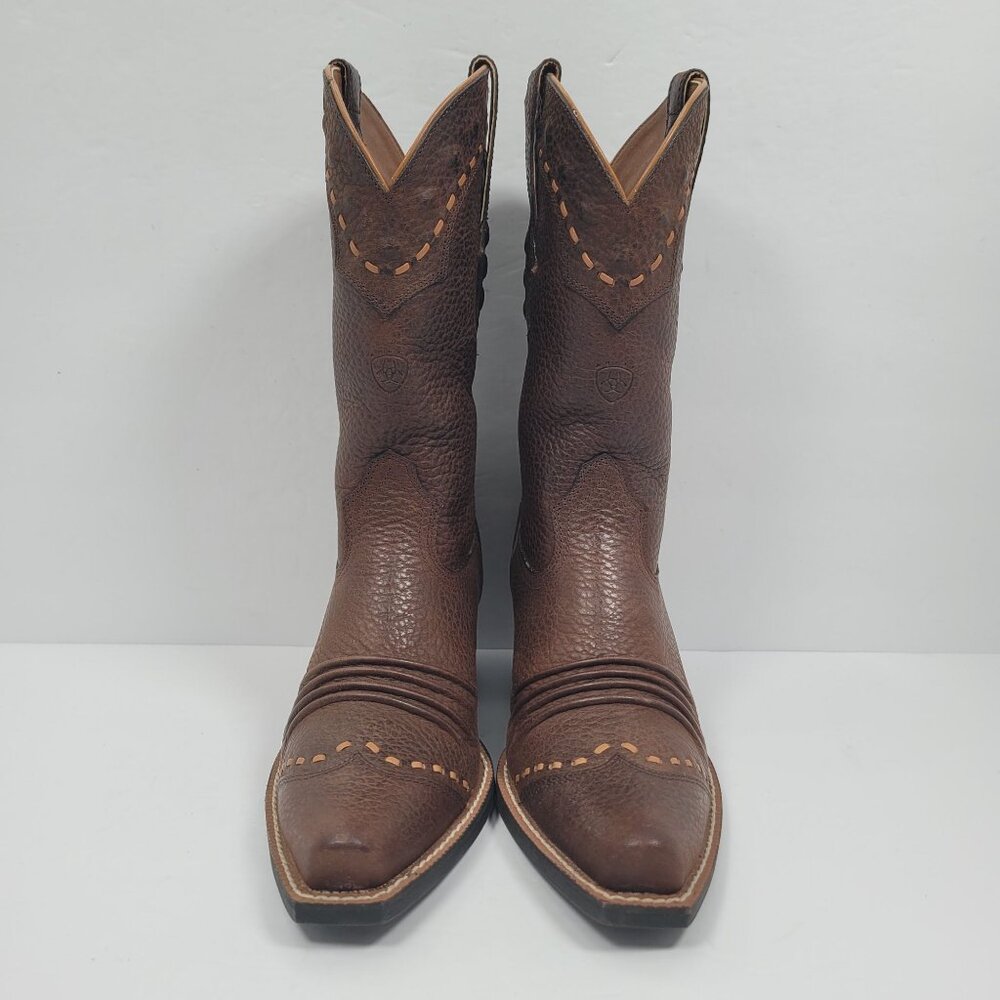 Ariat Rowdy Dixie Women’s Brown Oiled Leather Cowgirl Boots US Size 6B - Picture 3 of 12